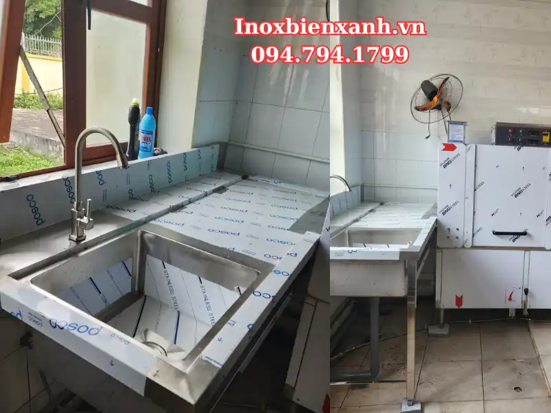 Bàn Ăn Inox Công Nghiệp bàn bát sạch