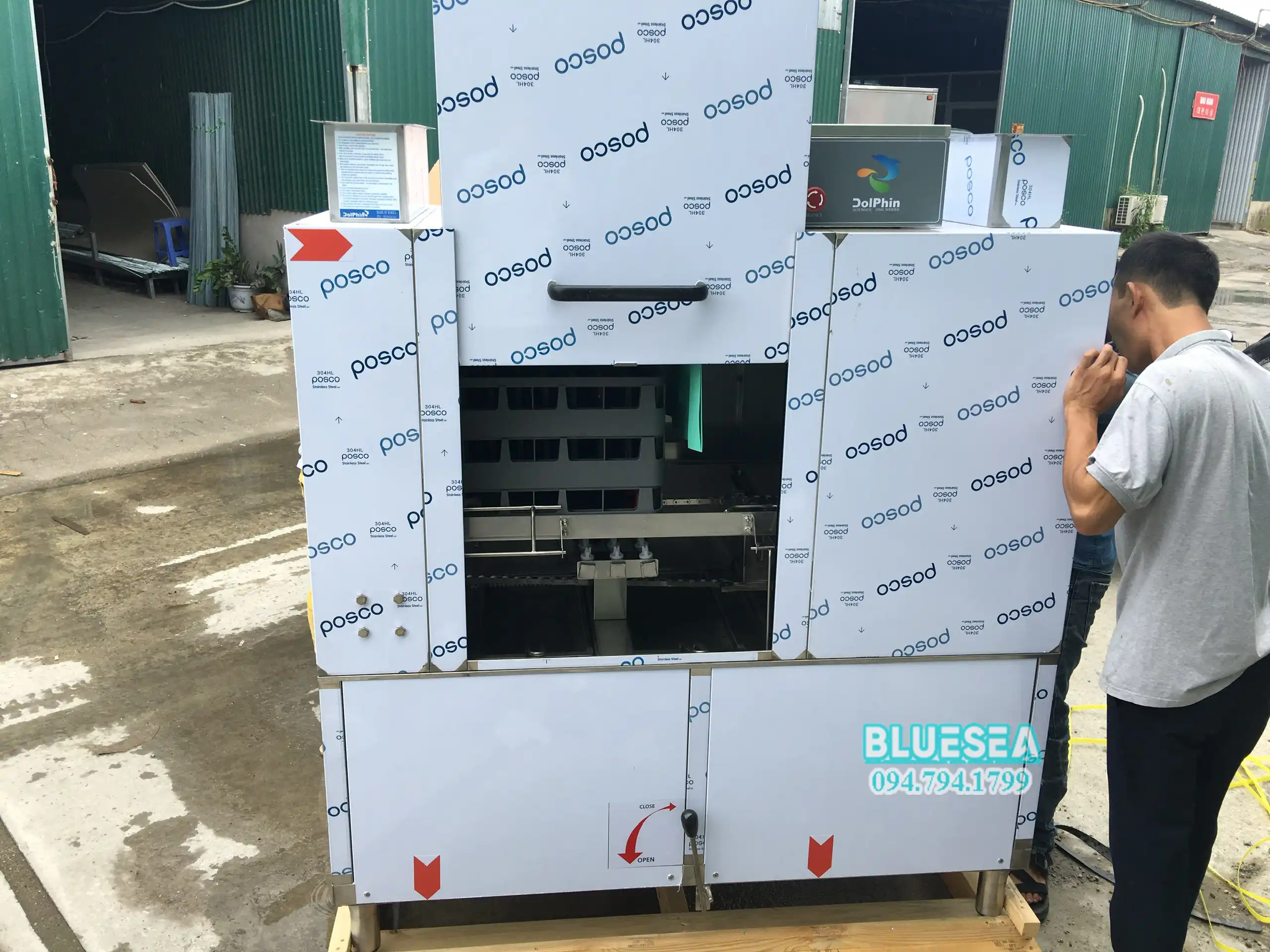 Máy rửa bát công nghiệp Dolphin Máy rửa bát công nghiệp băng chuyền DRC-1E Dolphin DRC 1E Hàn Quốc
