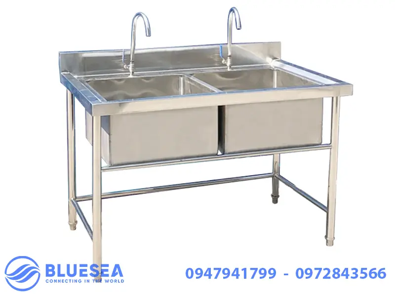 Chậu rửa công nghiệp 2 hố chậu rửa inox 2 hố