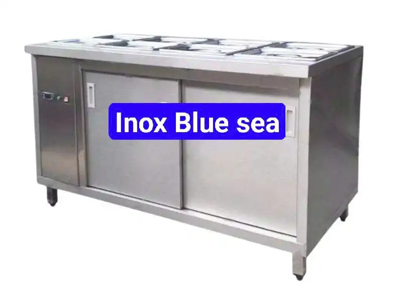 Bàn inox 2 tầng tu-ham-nong-thuc-an-8-khay-gia-re-cho-bep-cong-nghiep