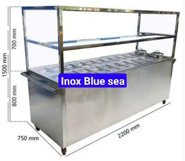 Bàn inox 2 tầng tu-ham-nong-thuc-an-20-khay-gia-re-cho-bep-cong-nghiep