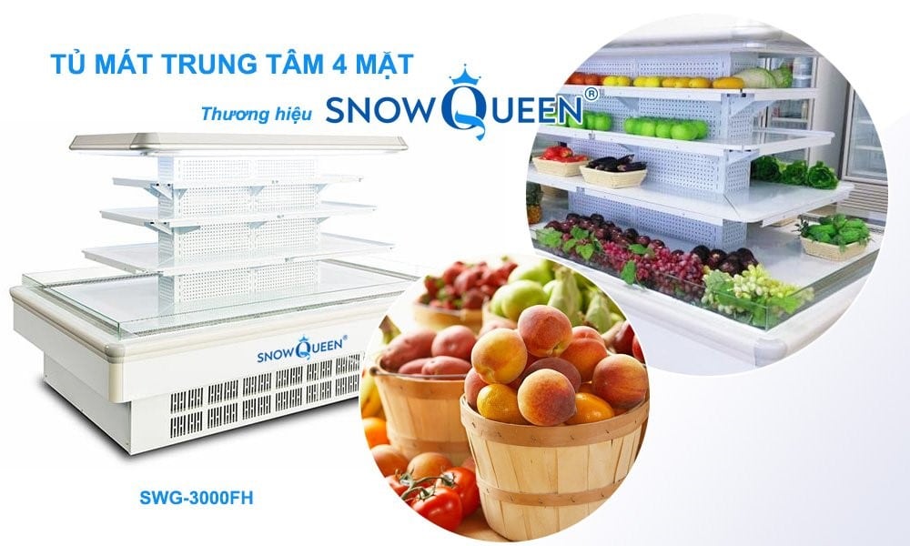 Tủ mát trưng bày trung tâm siêu thị SnowQueen SWG-3000FH