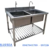 chậu rửa inox công nghiệp đôi Chậu rửa inox công nghiệp đôi có giá nan dưới